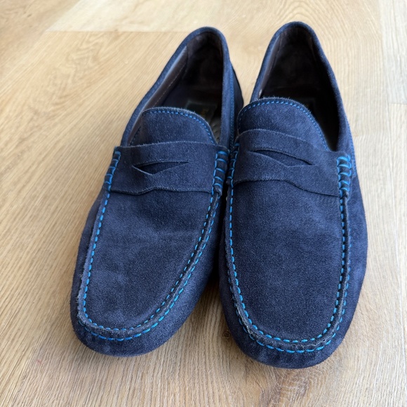 To Boot New York by Adam Derrick Blue Suede Driving Loafer - Picture 3 of 6